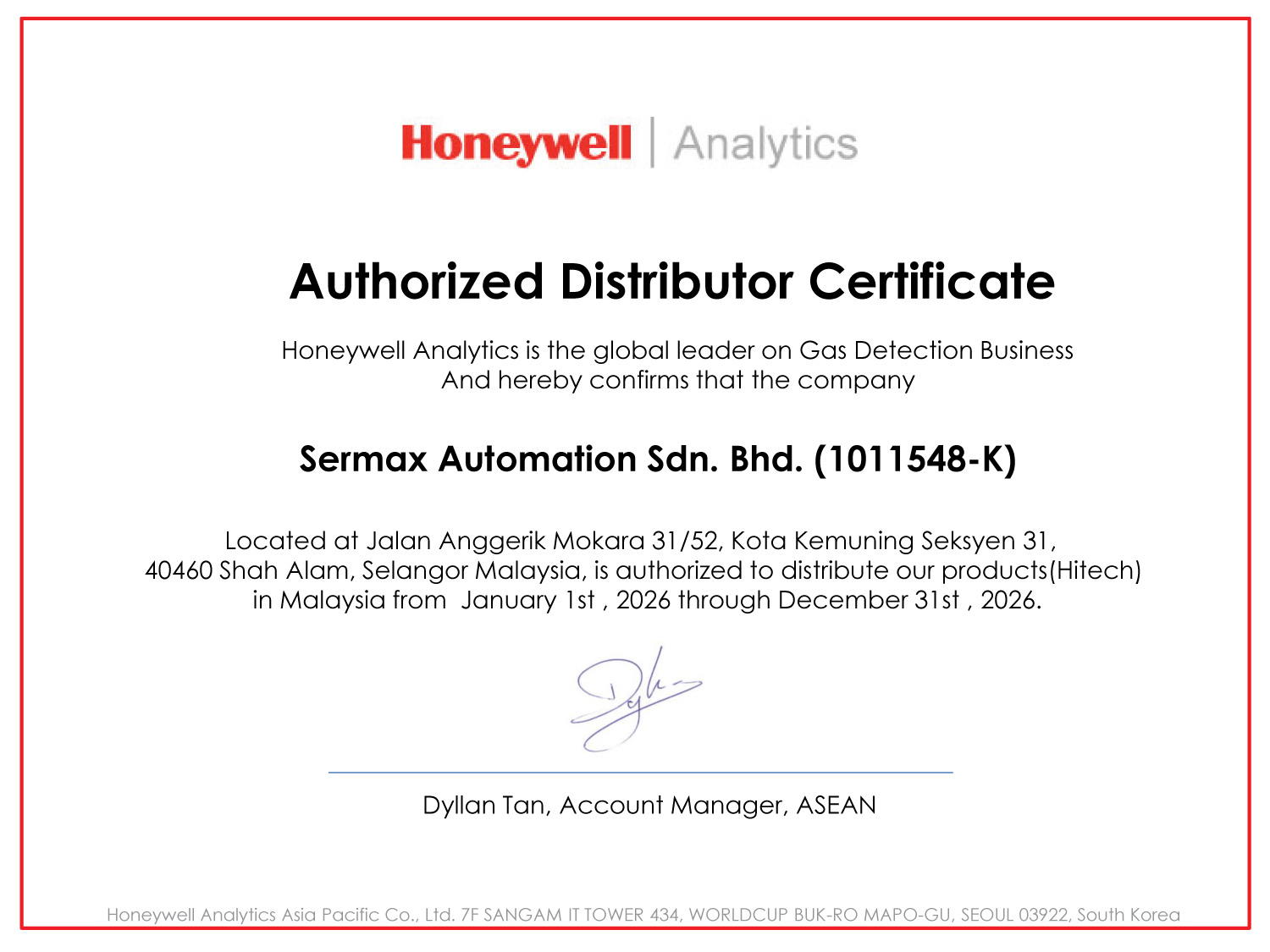 Heneywell Sermax Accreditation 2026