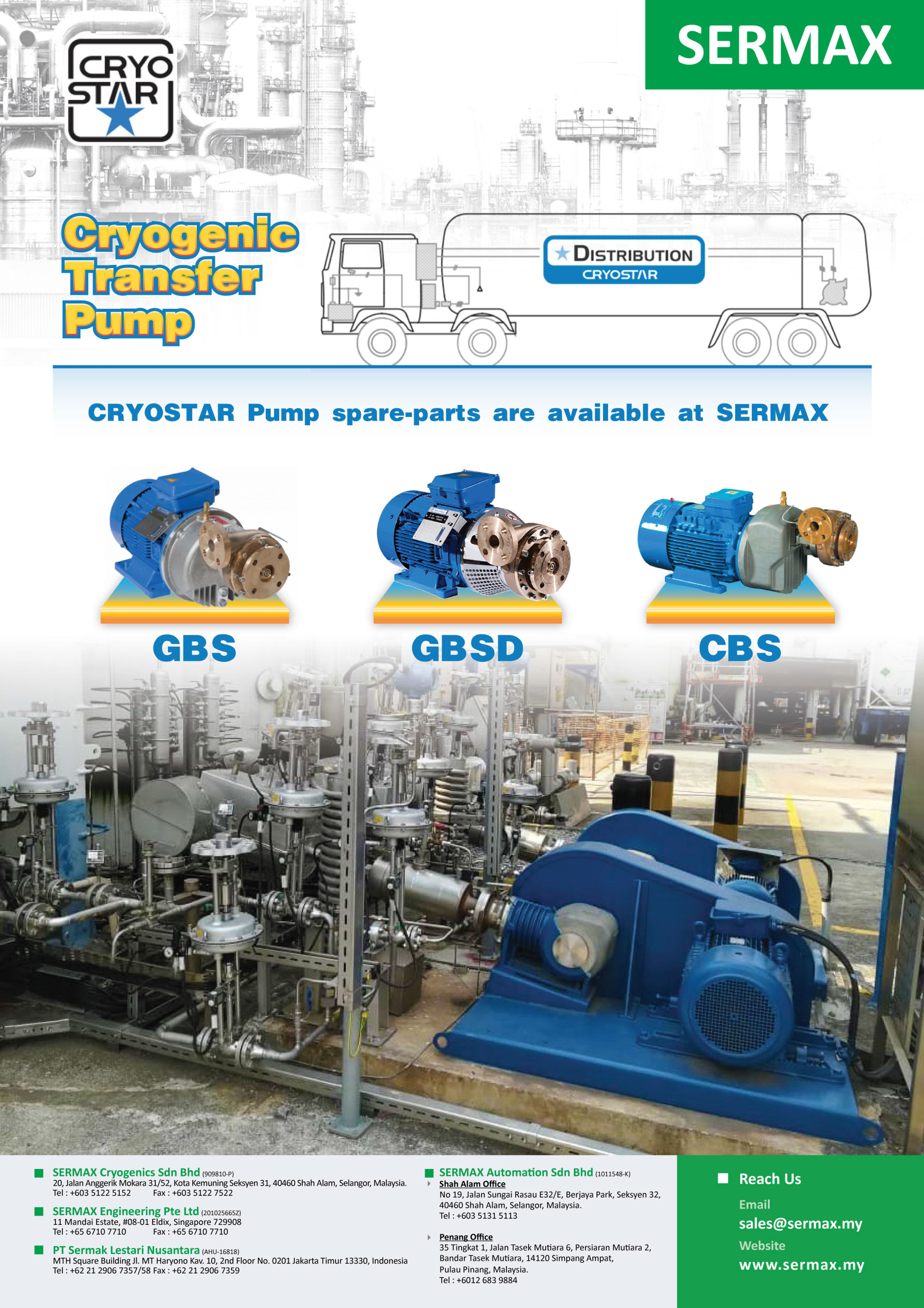 CRYOSTAR Pumps Spare Parts available now - Sermax would like to inform that Cryostar pump spare parts are now available.